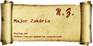 Major Zakária névjegykártya